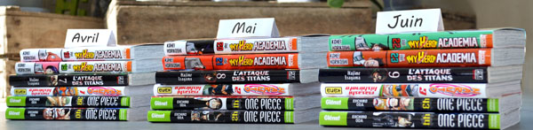 Abonnement manga financé par un CSE, trois tomes livrés
