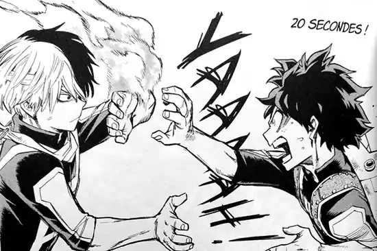 Duky et Shoto en duel dans le manga MHA 4