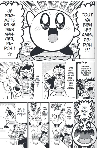 Scan extrait de Kirby fantasy, Gloutonnerie à Dream Land tome 4, Abonnez-vous ! Découvrir un extrait de Kirby fantasy, Gloutonnerie à Dream Land tome 4