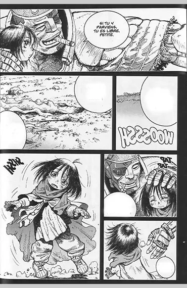 Gunnm Last Order - extrait de planche, design cybernétique et décors