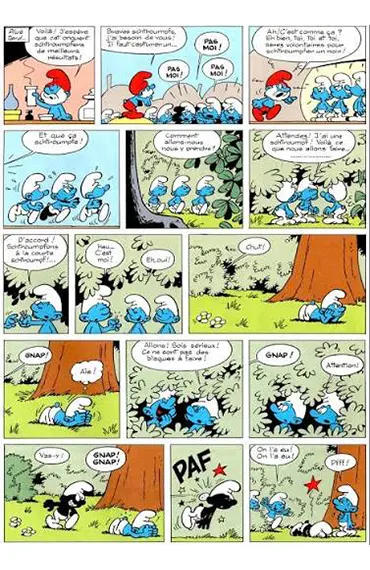 Extrait BD Les Schtroumpfs - le style graphique de Peyo